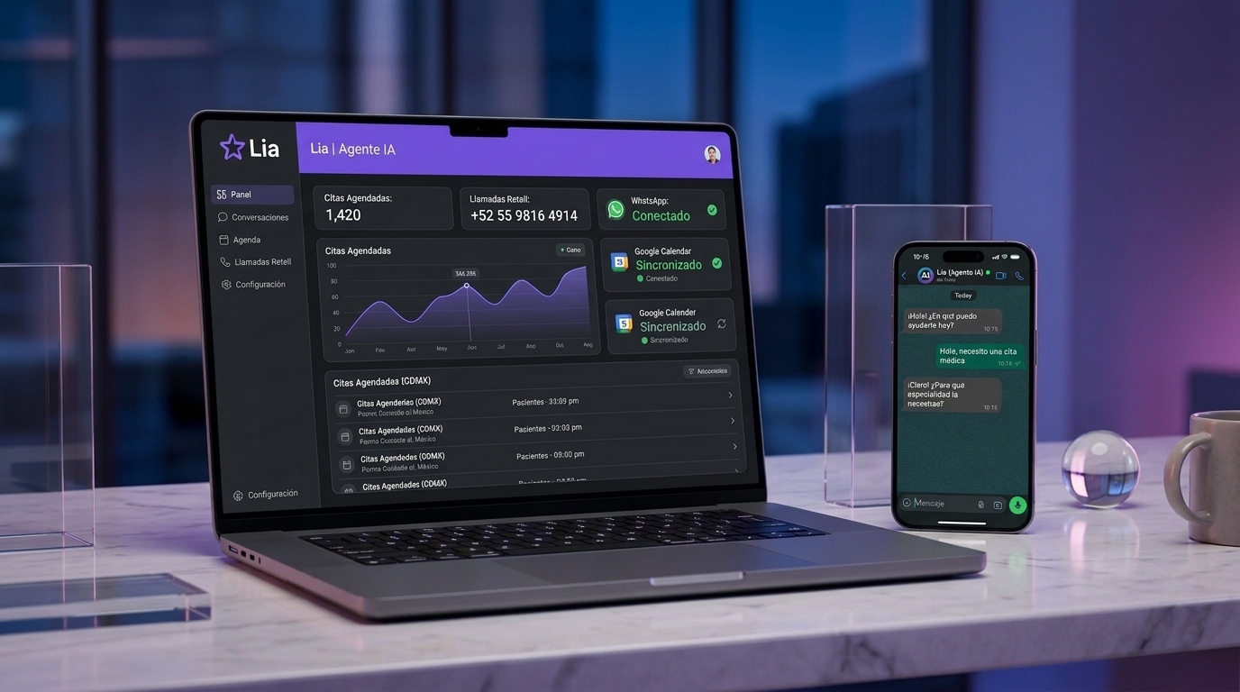 Plataforma Asistente Lia y WhatsApp en tiempo real
